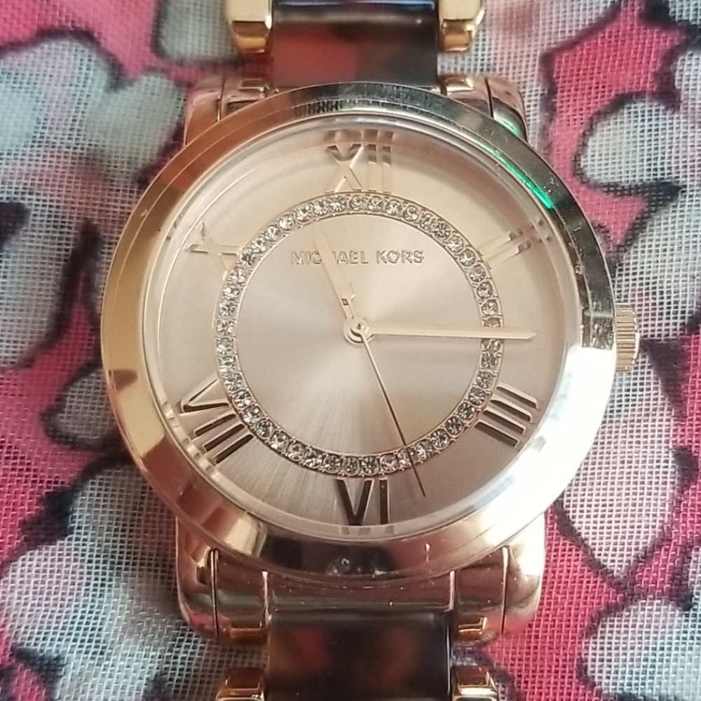 Barely Worn Michael Kors Mk Tortoise Shell Watch! - image 2